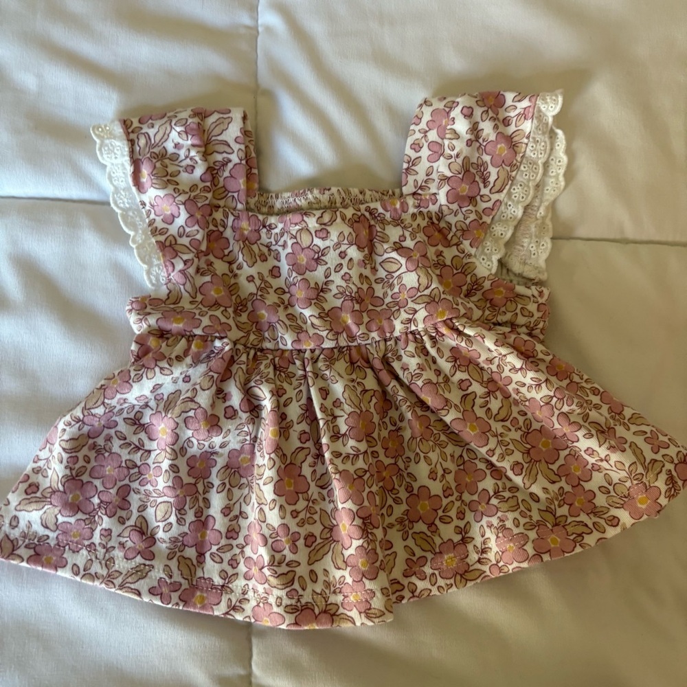 Nicole Miller Girls Pink Floral Smocked Top - Lightweight Sumar Shirt - Picture 6 of 7